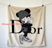 Dior Streetwear Mickey Mouse Flannel Sofa Throw Blanket D450